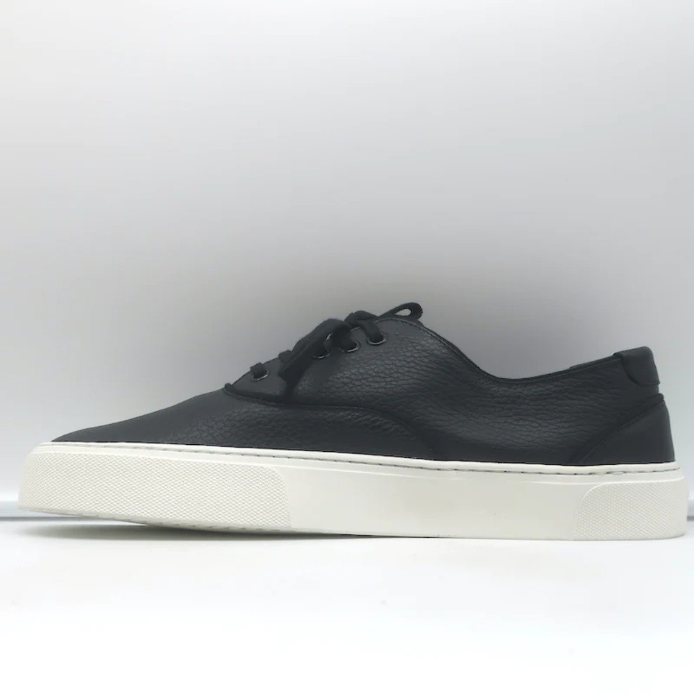 Saint Laurent Venice Low Top Sneakers Black Grained Leather Size 43.5 NEW - Picture 7 of 11